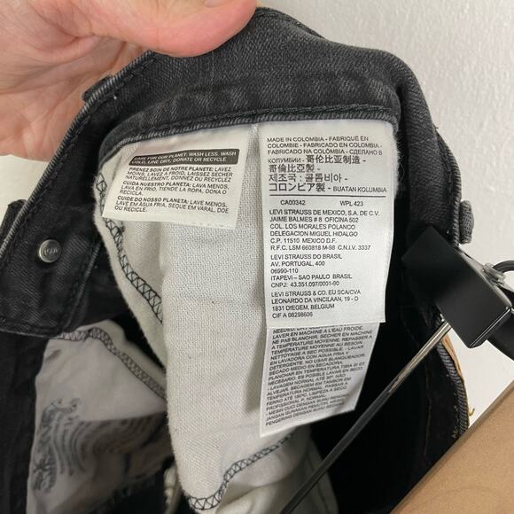 Levi's | 559 Black Denim Custom Cut Off Frayed High Rise Shortie Jean Shorts - Picture 6 of 8